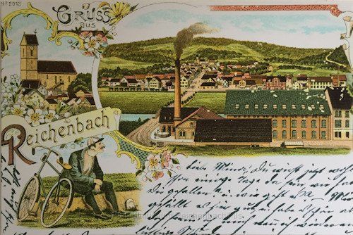 ort14.JPG - Alte Ansichtskarte (um 1900) zeigt die Mauritiuskirche und einen Blick auf den Ort
