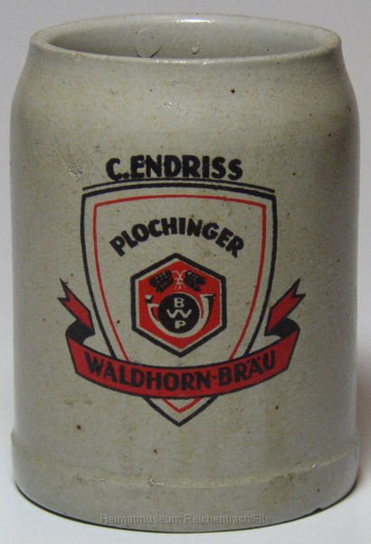 wald5.jpg - Plochingen: Bierkrug "Plochinger Waldhornbräu, C. Endriss".