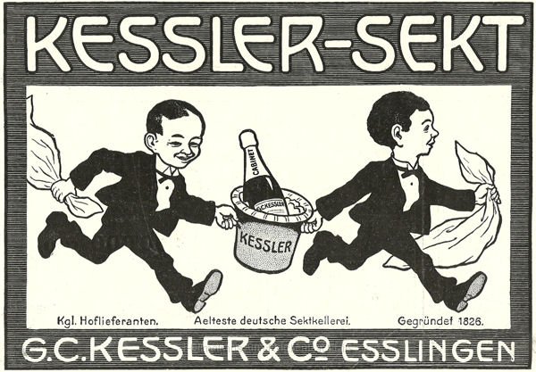 kessler1.jpg - Esslingen: Werbeanzeige für Kessler-Sekt.