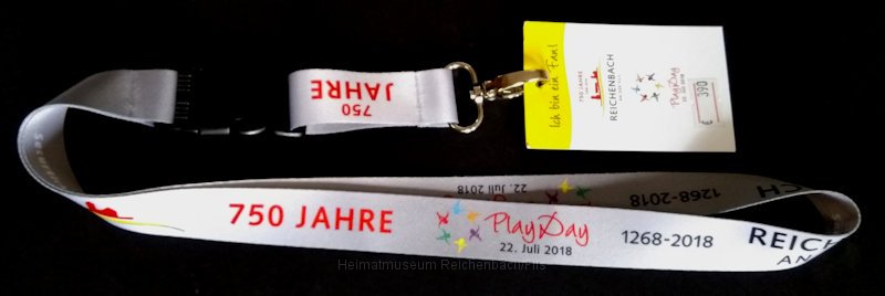 feier6.jpg - Lanyard zum PlayDay am 22. Juli 2018 anlässlich der 750-Jahr-Feierlichkeiten, hergestellt von der Firma Securticket in Reichenbach