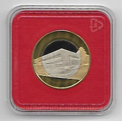 reich5h.jpg - Medaille "750 Jahre Reichenbach an der Fils" in Ausführung "Bimetall" (Rückseite). Handgeprägt am 8. April 2018 auf dem Mittelaltermarkt vor dem Rathaus.