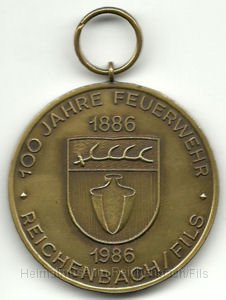 feuer6.jpg - Medaille "100 Jahre Feuerwehr Reichenbach/Fils" von 1986.