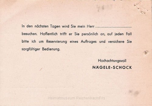 nagel2v.jpg - Blanko-Postkarte der Firma Nägele-Schock zur Ankündigung von Vertreterbesuchen (Rückseite).
