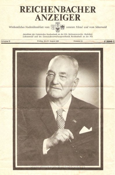traub1.jpg - Sonderbeilage des Reichenbacher Anzeigers vom 22.08.1980 zum Tode von Hermann Traub.