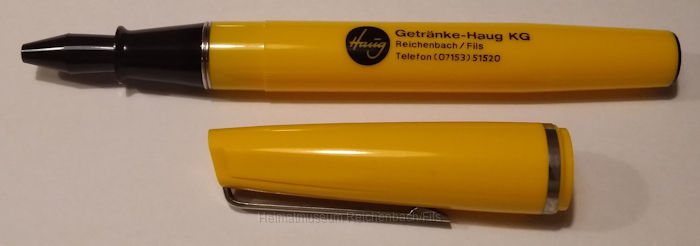 haug1.jpg - Werbegeschenk der Firma Getränke-Haug KG, Reichenbach/Fils: Riesenkugelschreiber (22 cm) 