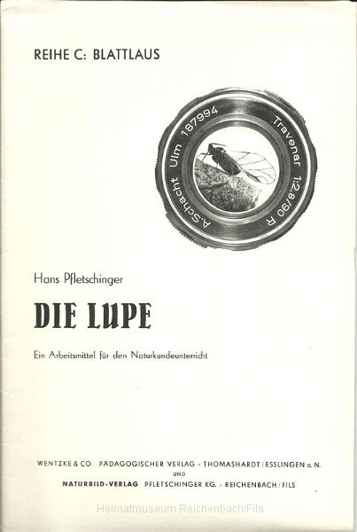 buch19.jpg - Hans Pfletschinger "Die Lupe - Ein Arbeitsmittel für den Naturkundeunterricht, Reihe C: Blattlaus". Erschienen 1964 im Naturbild-Verlag Pfletschinger KG - Reichenbach/Fils.