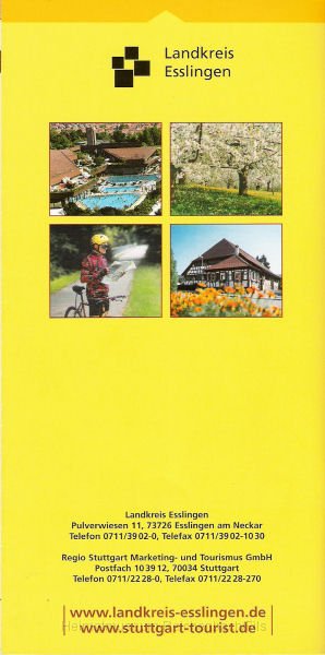 buch9h.jpg - Broschüre "Unterwegs im Landkreis Esslingen" des Landkreises Esslingen. Herausgeber: Regio Stuttgart, 7/2004 (Rückseite).